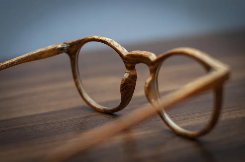 wood framed glasses