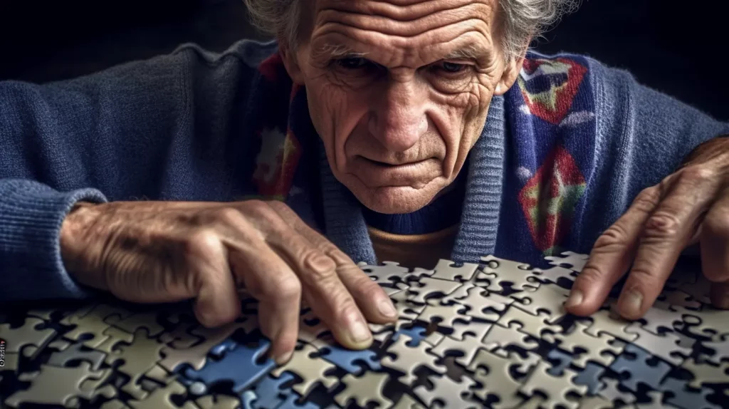 a man solving a puzzle