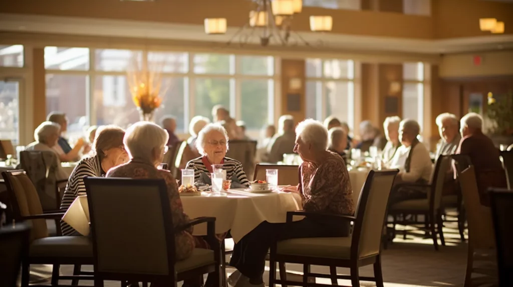a retirement home dinning room in service