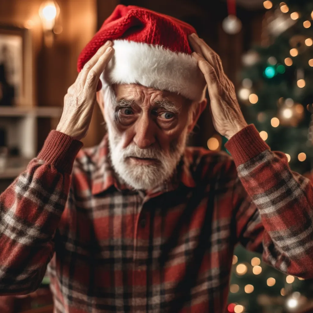 a stressed senior citizen