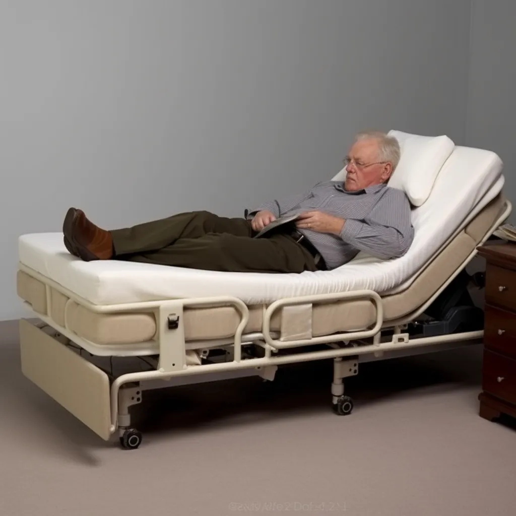 an older man in a bed