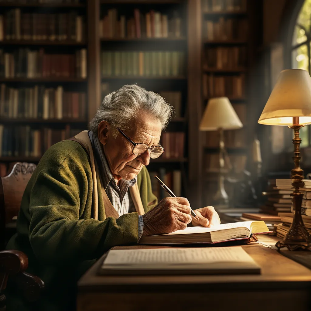 lifelong studying in practice as an elderly man studies