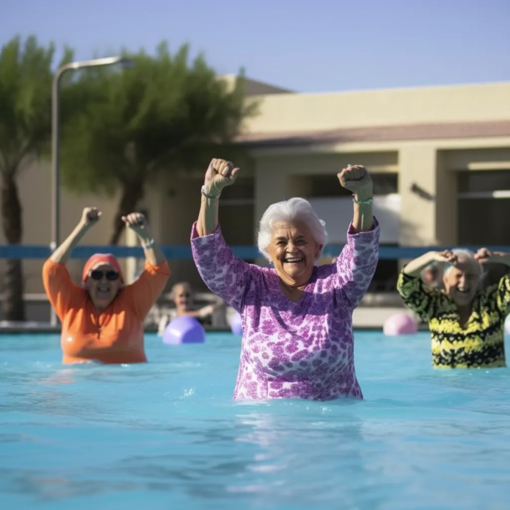 the senior sport of water aerobics