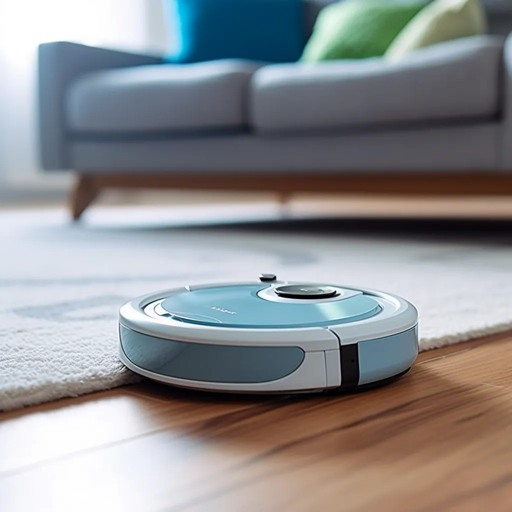a robot vacuum cleaning hardwood and carpet