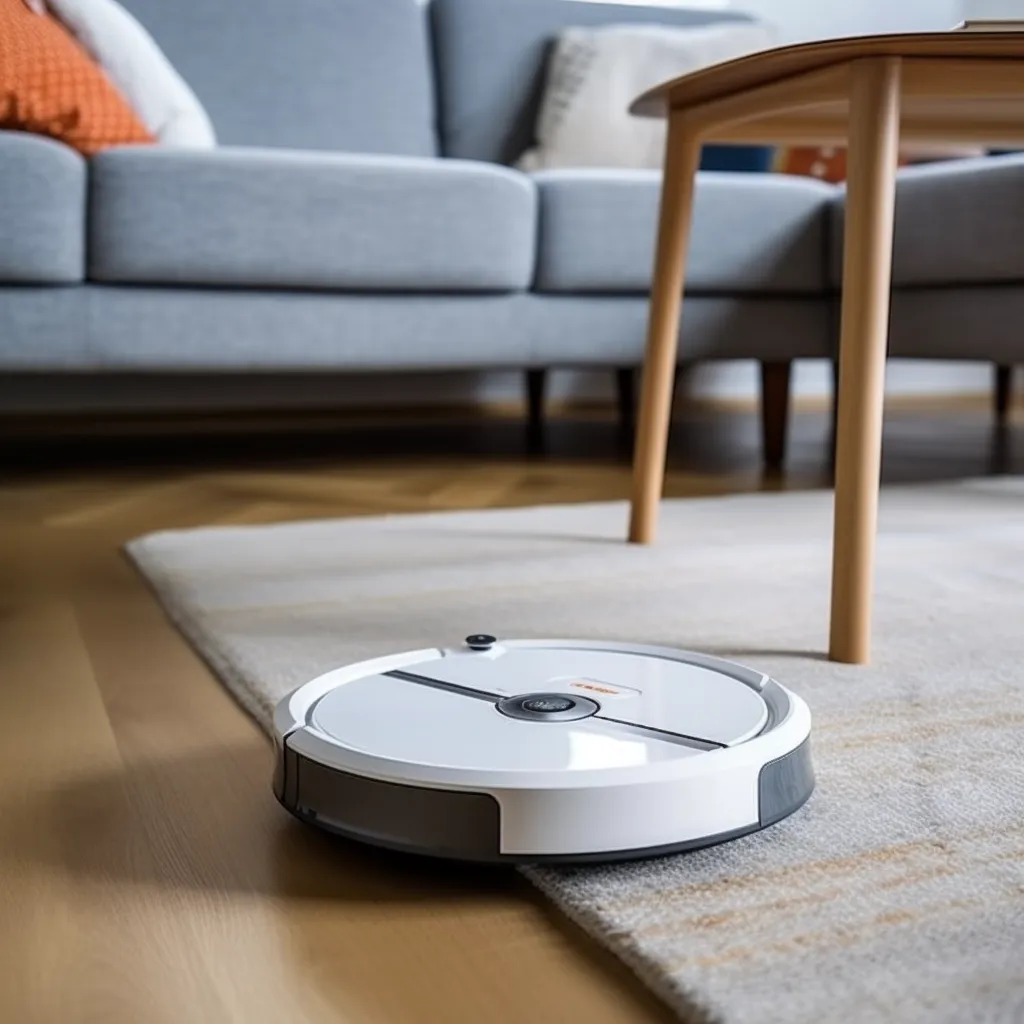 a robot vacuum cleaning floors