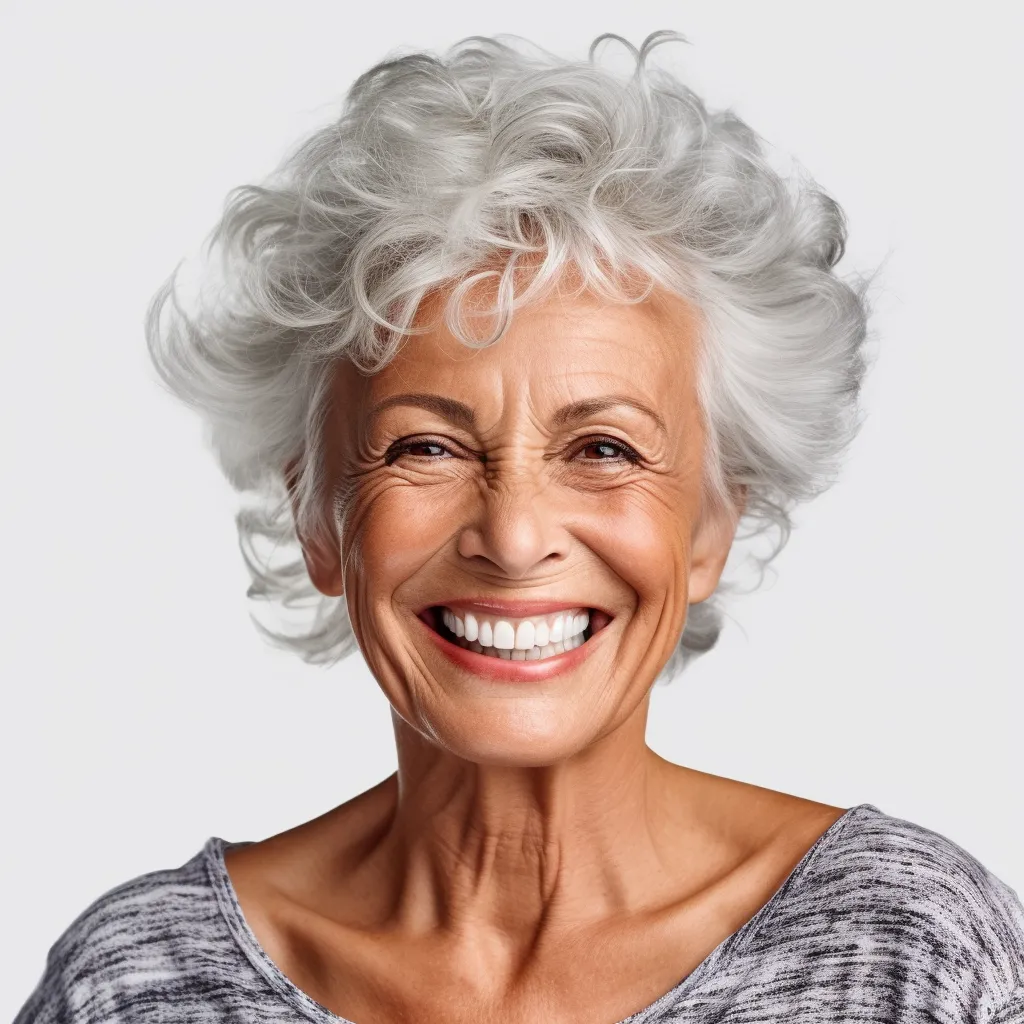 a smiling senior woman