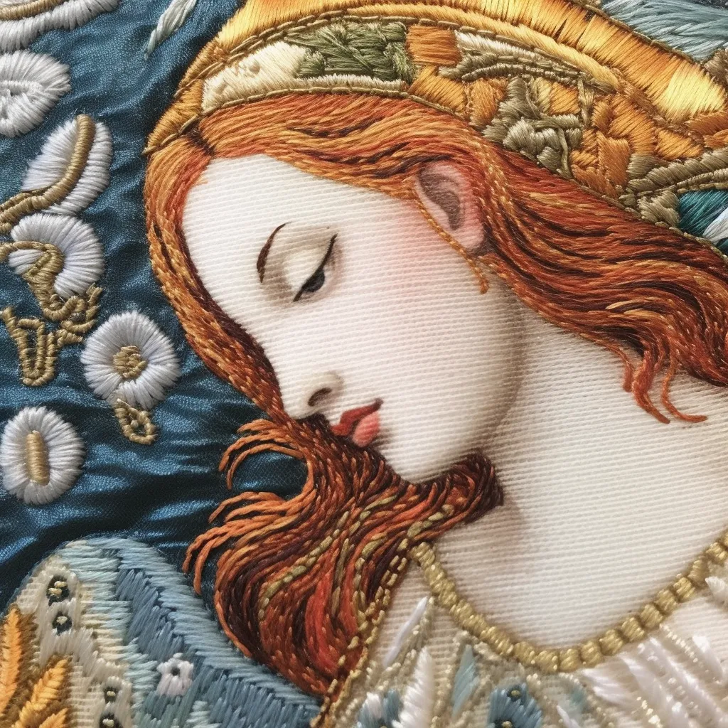 an embroidery of an amazing classic piece of art
