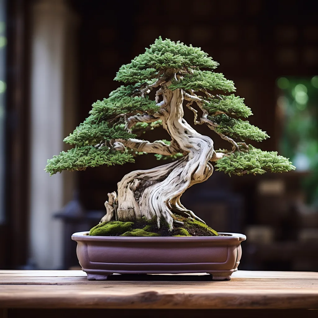 bonsai tree sitting on a table