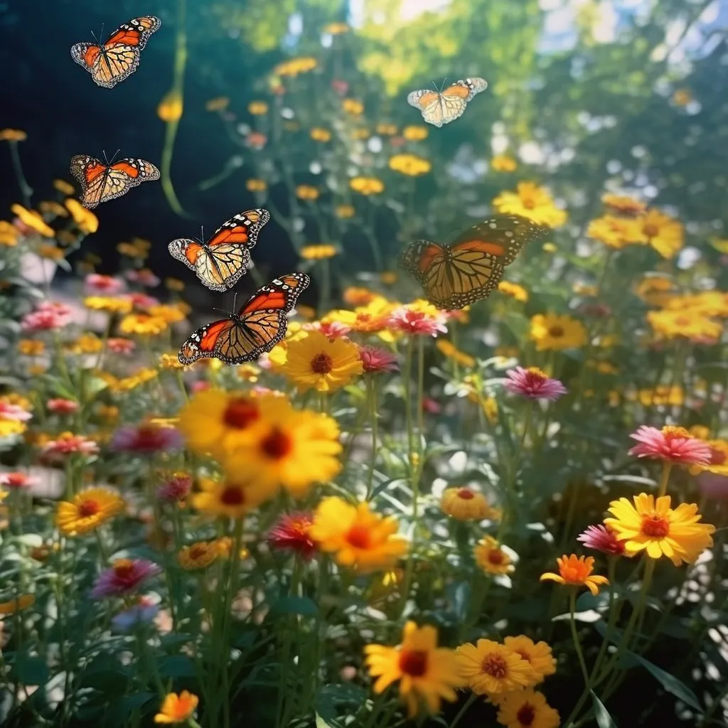 a butterfly garden in bloom