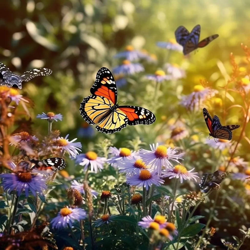 butterfly near flowers