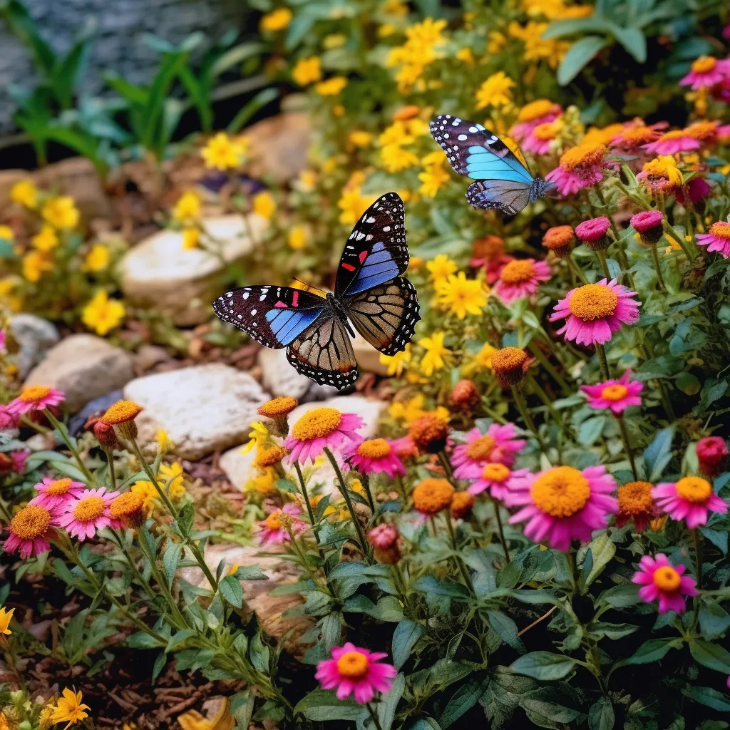a butterfly in a garden
