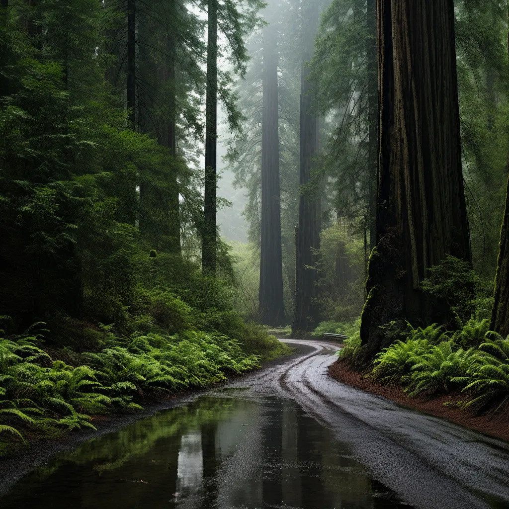 a beautiful view from one of the many California State Parks with redwoods