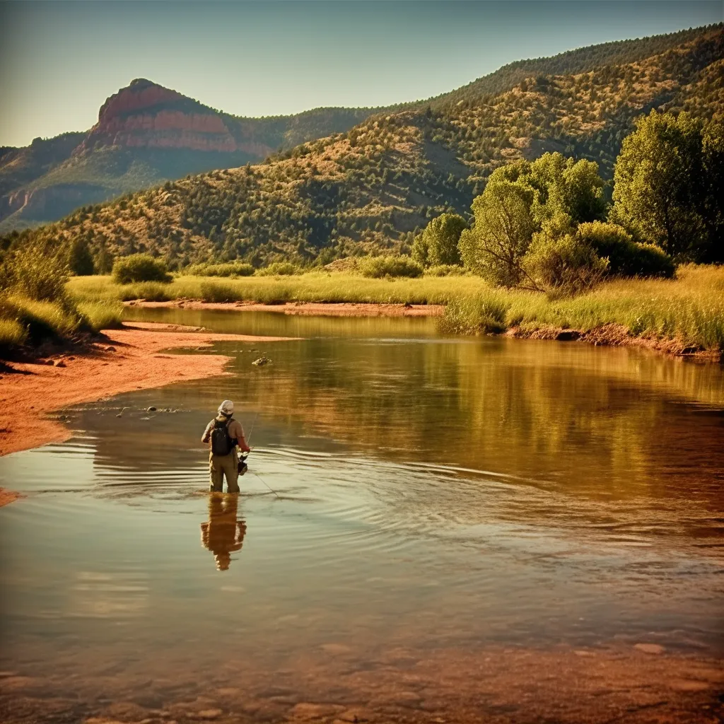 A man on the river fishing in Colorado