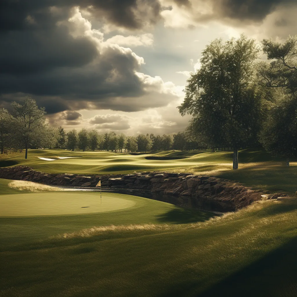 cloudy skies over a course