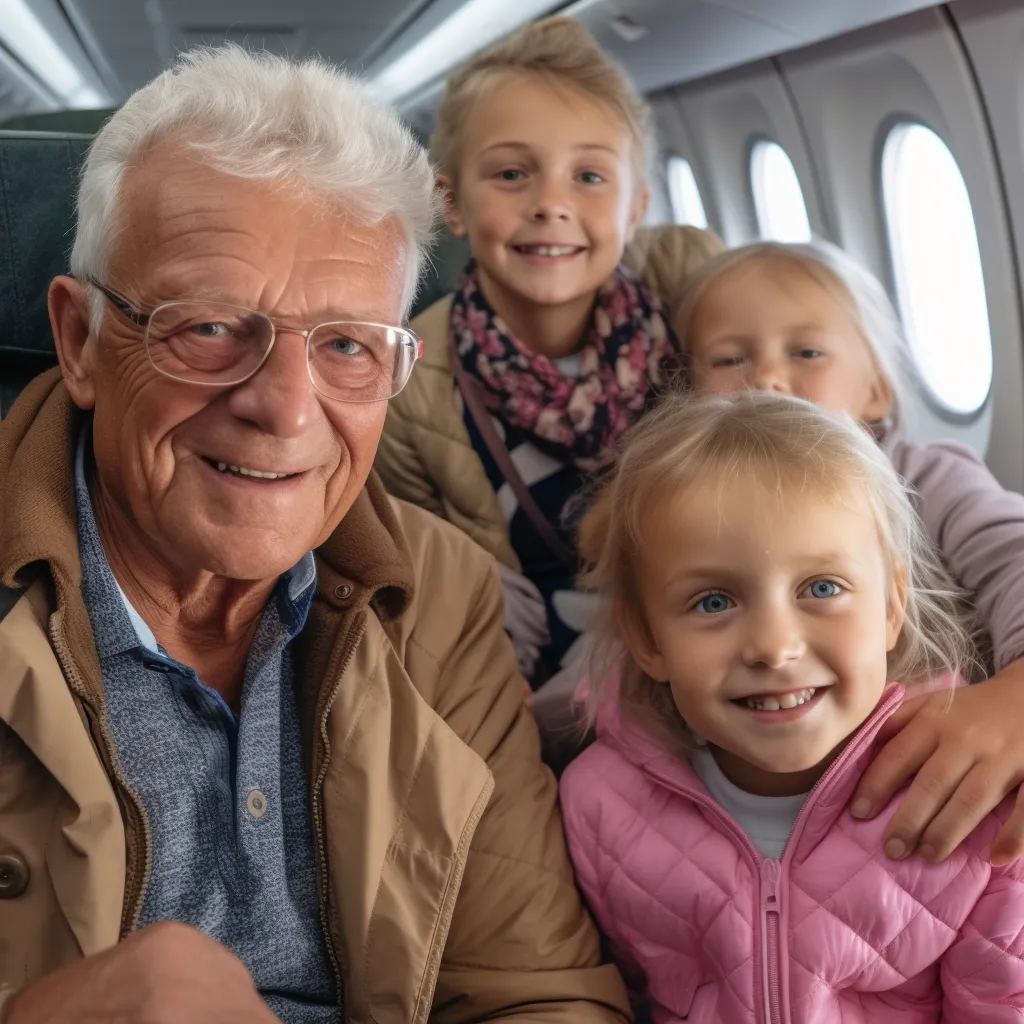 grandparents travel with their grandkids by air