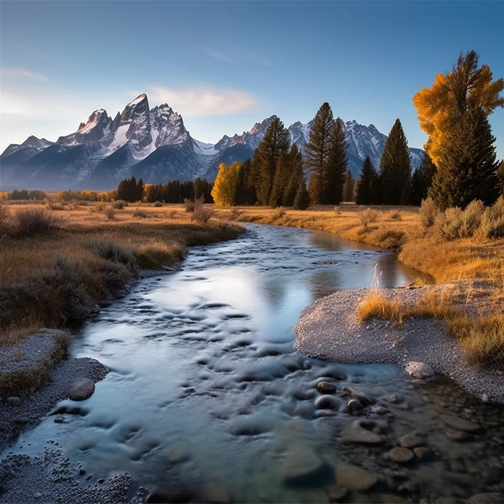 Photography of a river with a mountainous backdrop