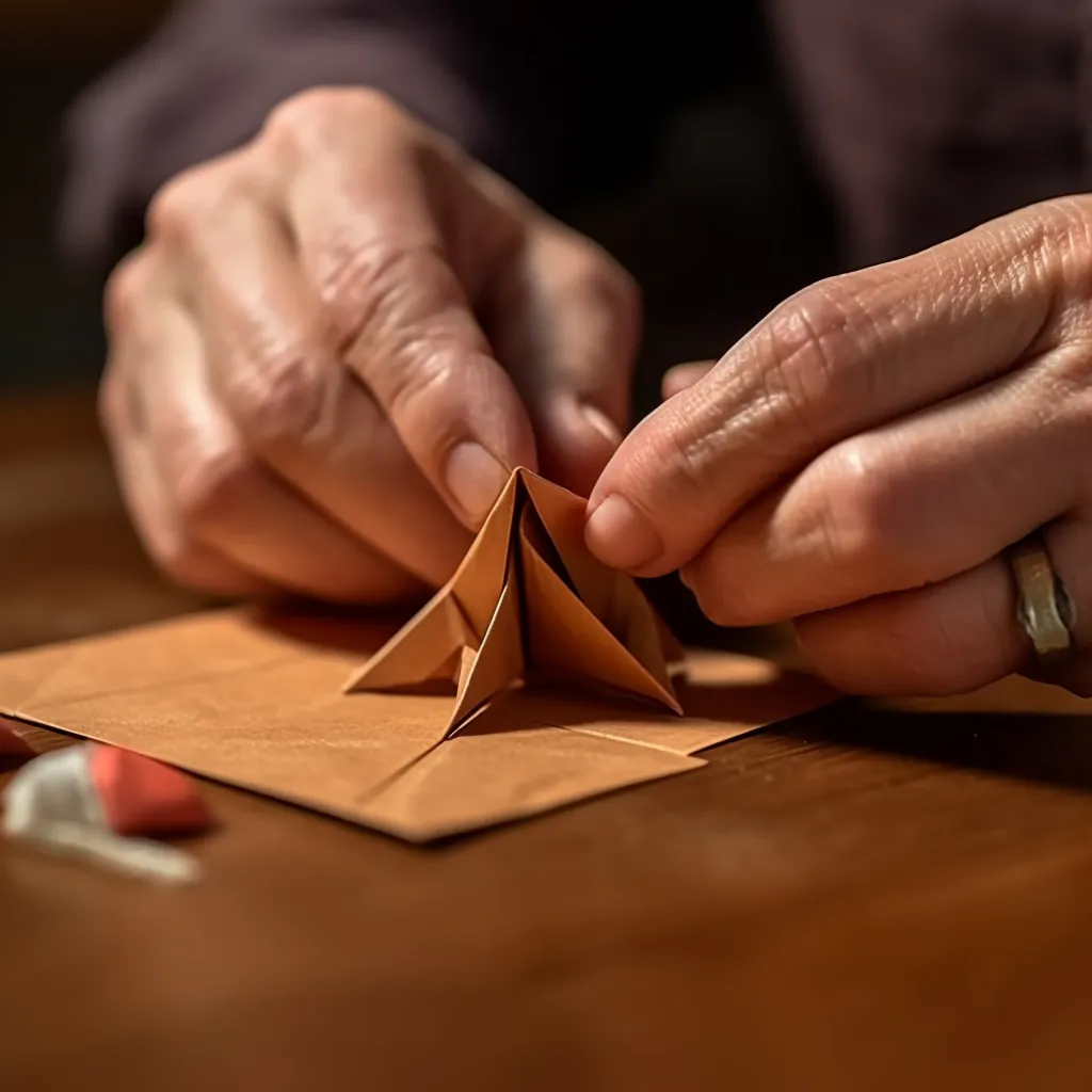 paper being folded by elderly hands