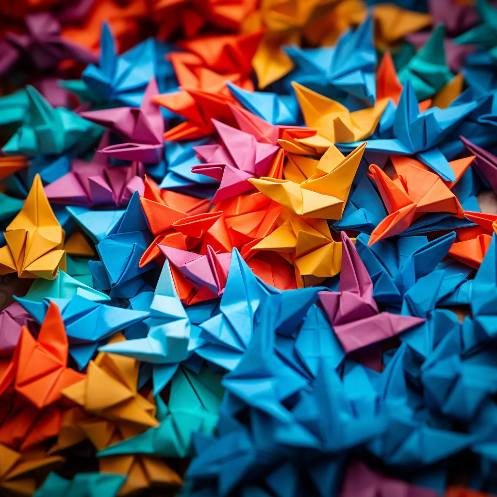 colorful origami shapes