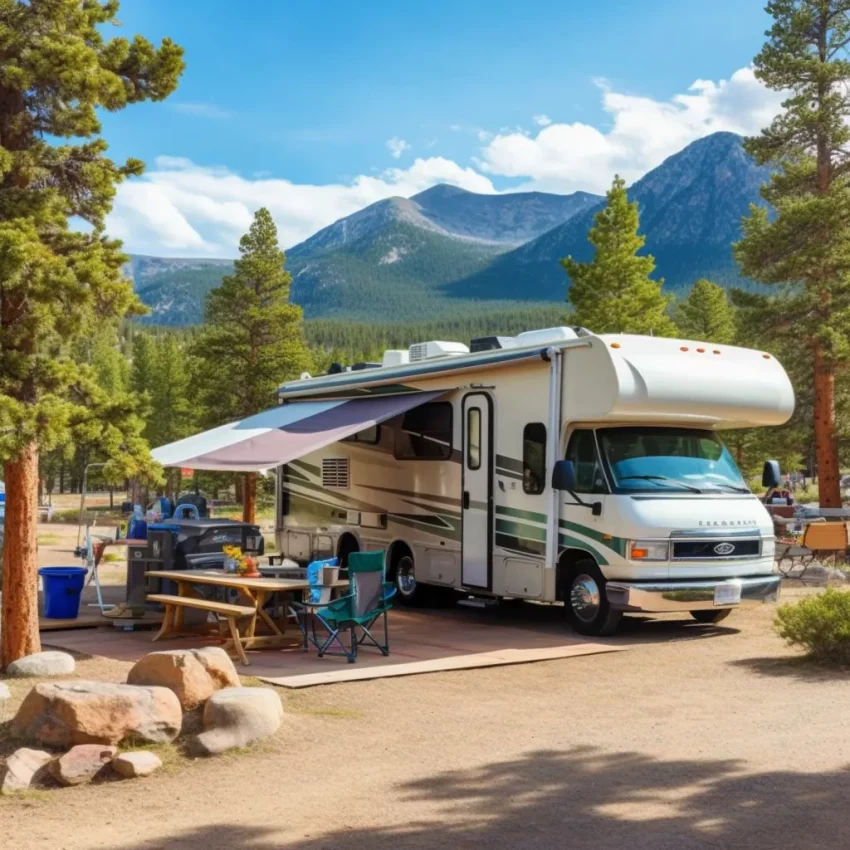 RV Camping with a camp set up