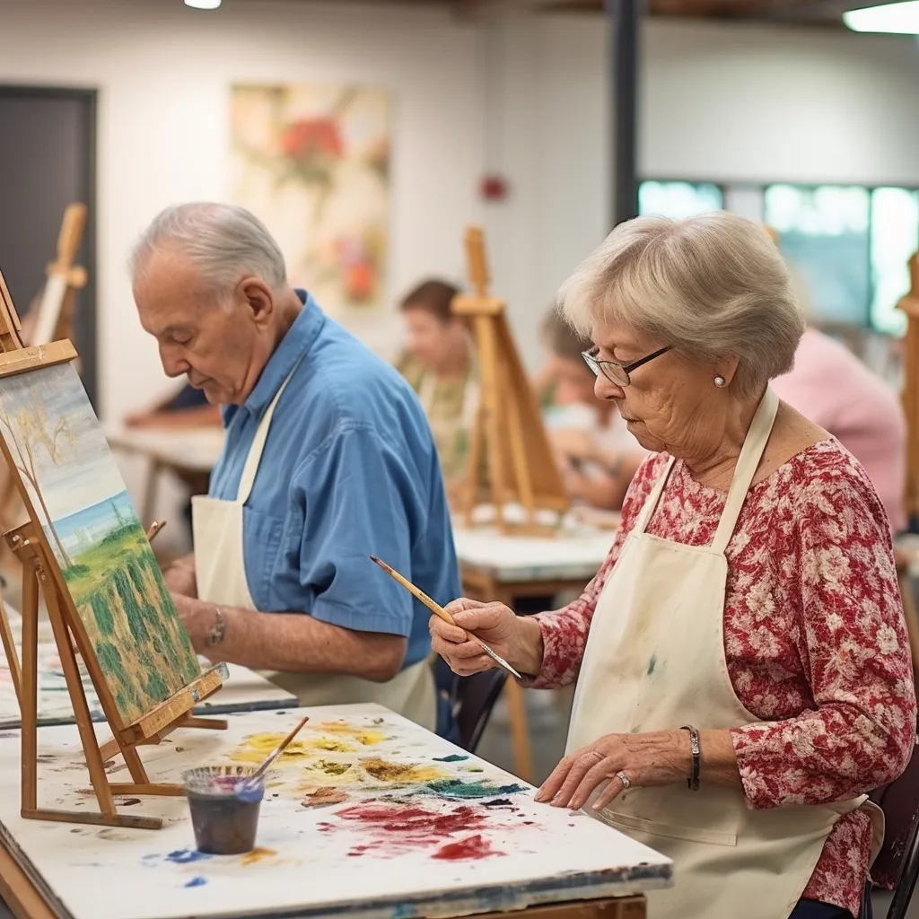 seniors in a painting class
