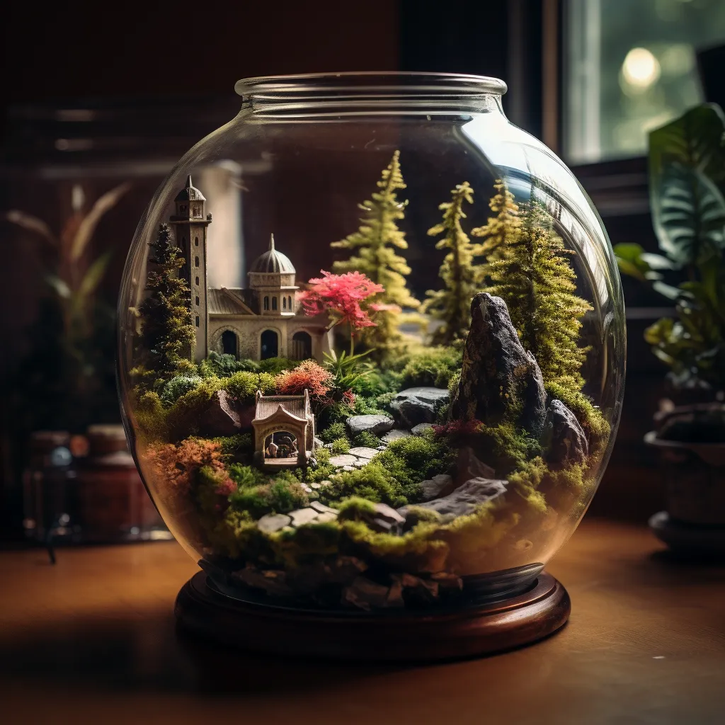a terrarium in a fish bowl