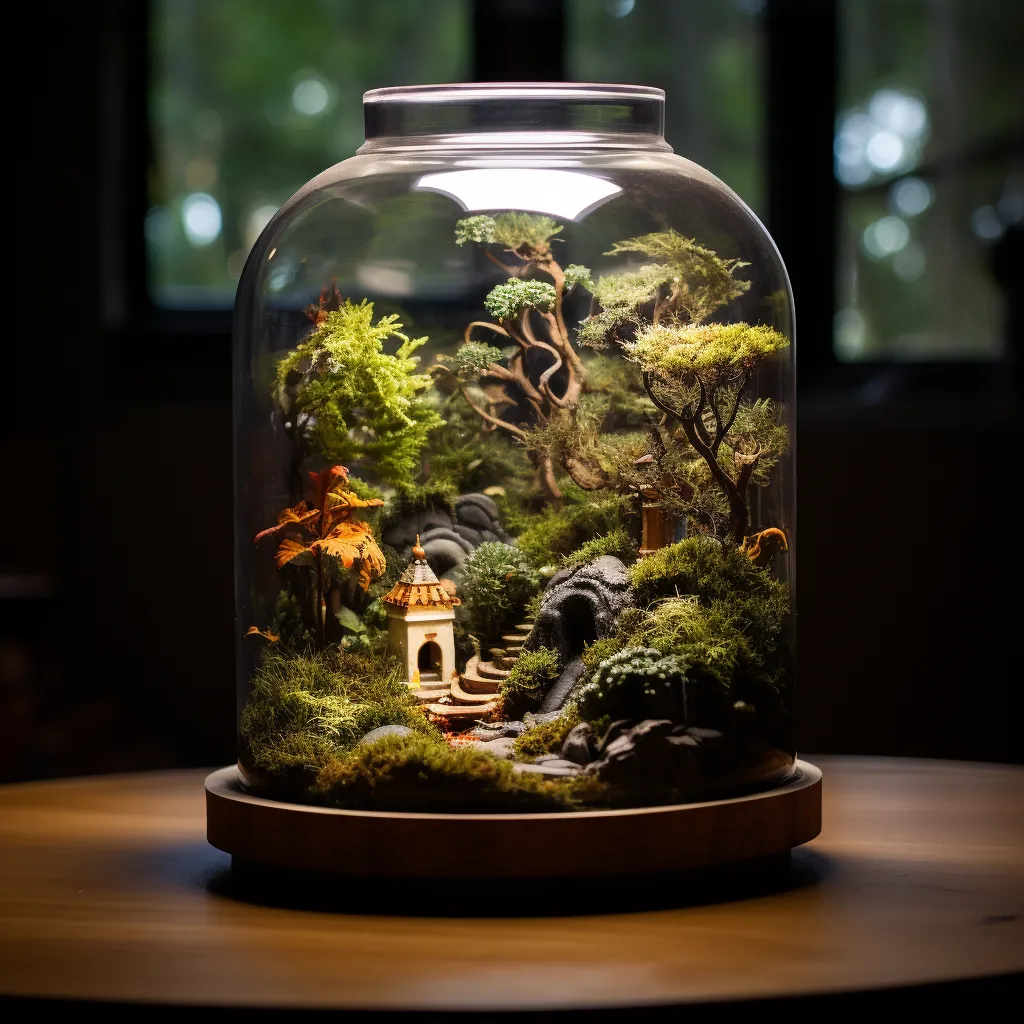 a terrarium in a glass container