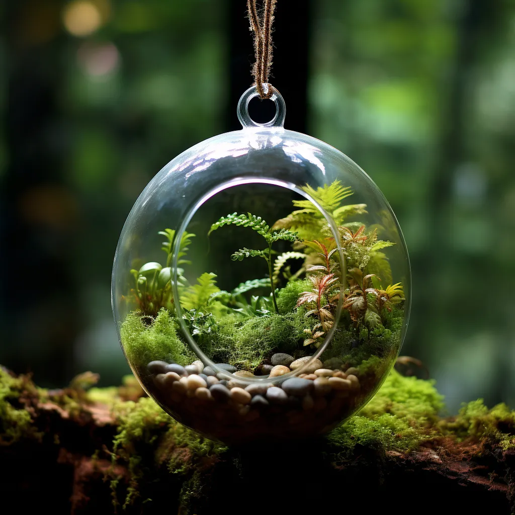 a terrarium in a glass orb