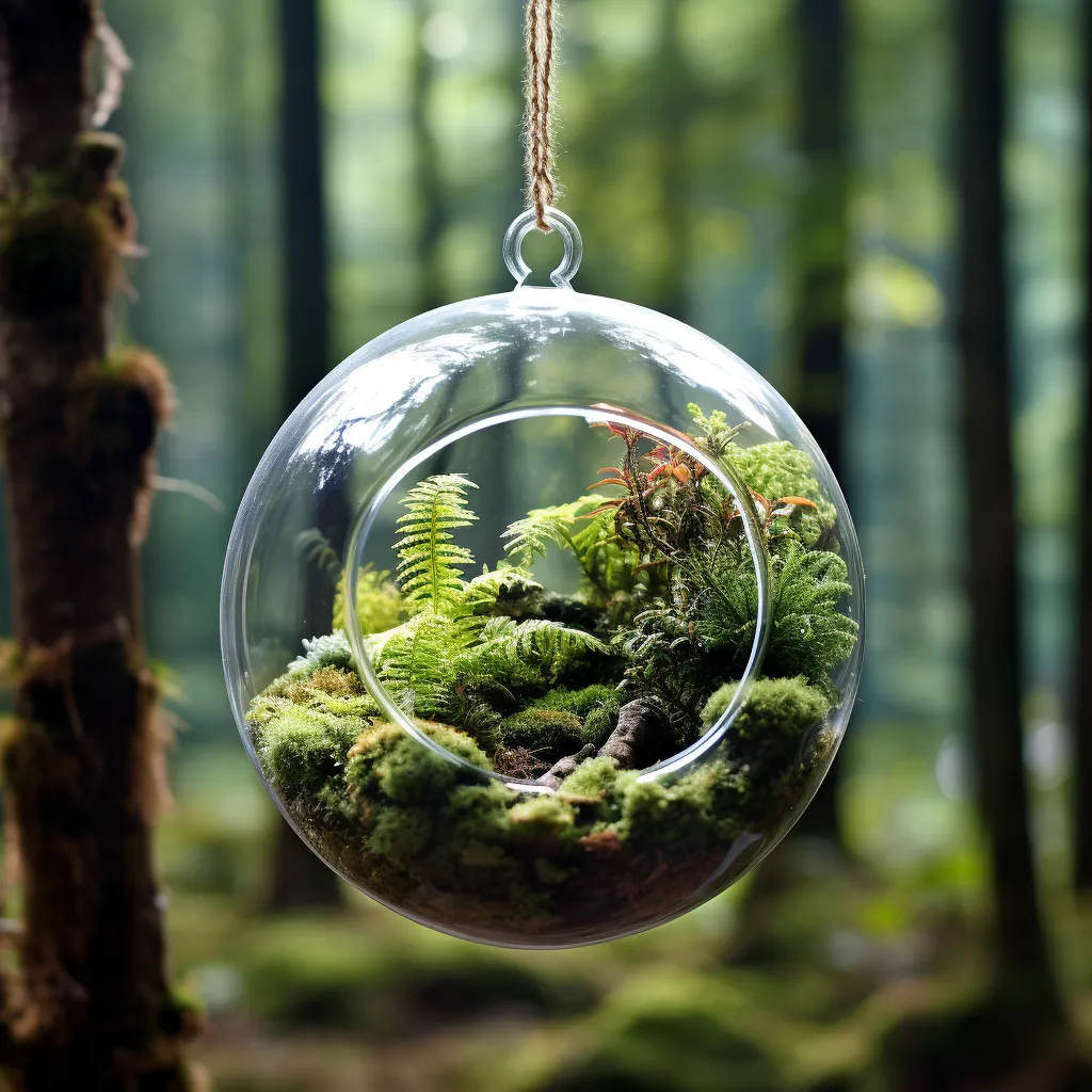 plants in a glass orb